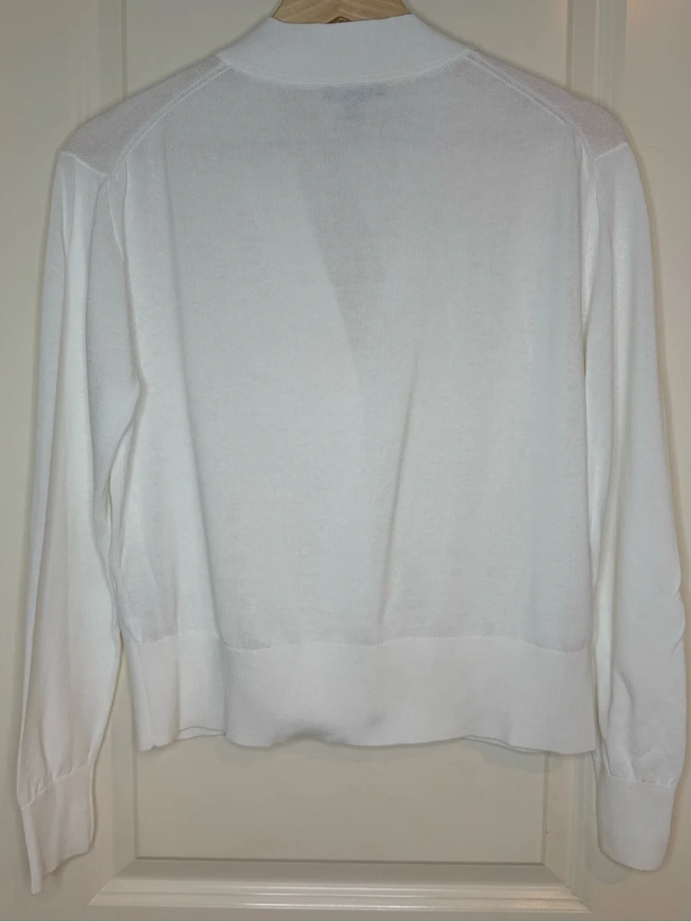🤍 J.Crew White Button Front Cardigan Sweater Large Cotton Blend Lightweight